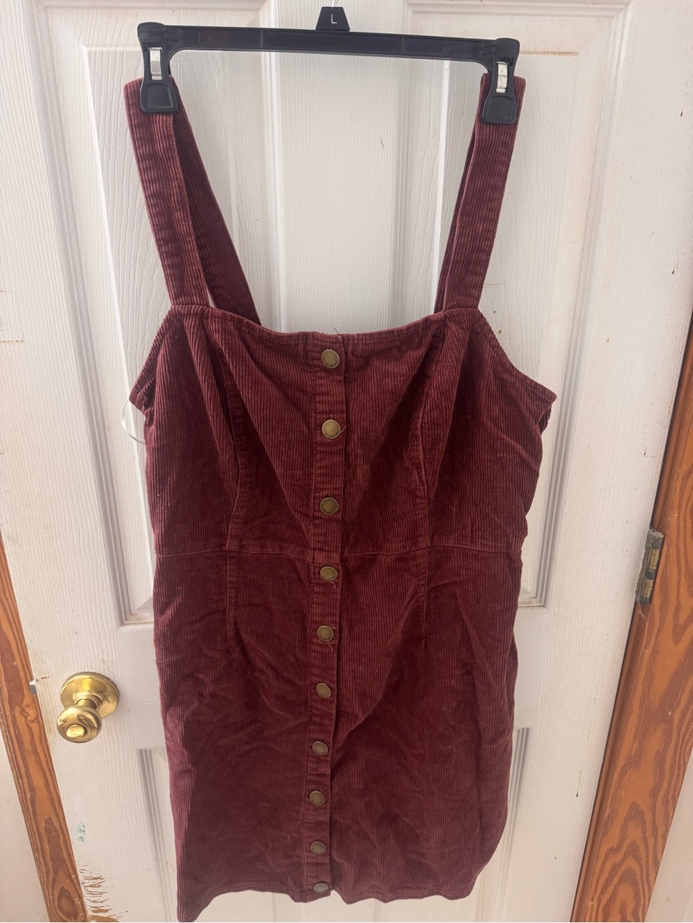 Billabong Corduroy Overall Romper Size Large Burgundy Mauve Snap Button Shortall